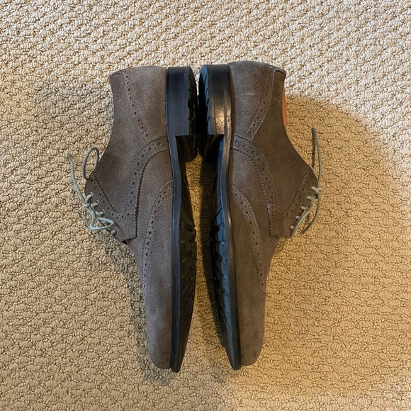 Hugo Boss Men’s Grey Suede Wingtips US Size 10 - Picture 5 of 10